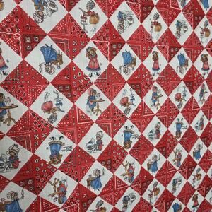 Vintage Holly Hobbie Fabric Panel Roth Greeting Cards Quilt Fabric 44.5x72